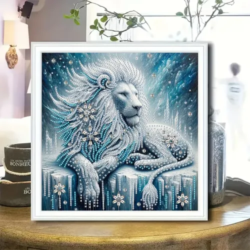Aslan - Güc və Qüruru Əks Etdirən Elmas Boyama Seti