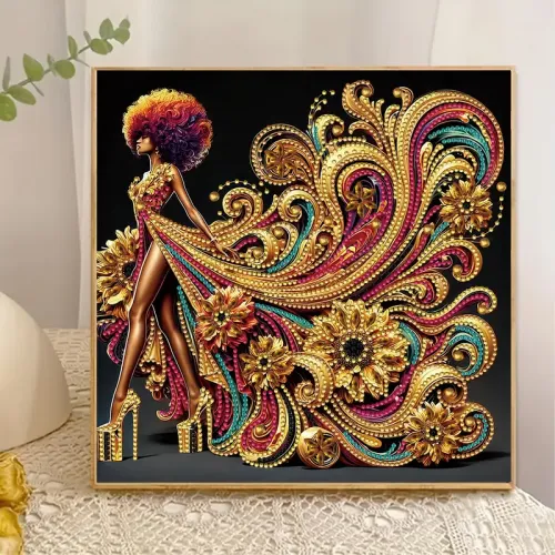 Brilliant Black Lady Almaz Boyama Kiti - Zəriflik və İncə Sənət Bir Arada!
