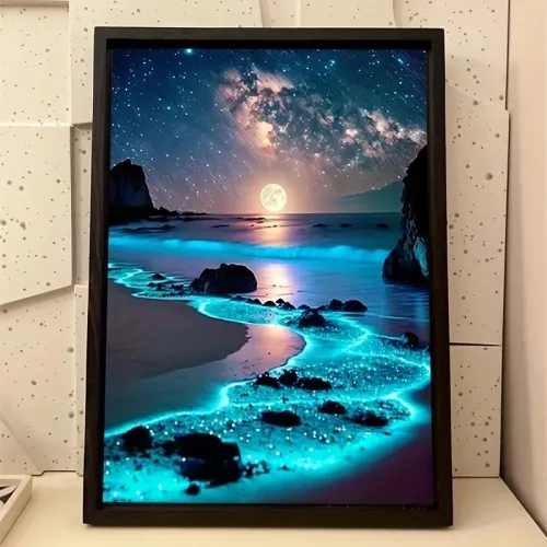Çimərlik və Ay Temalı 5D Almaz Boyama Seti