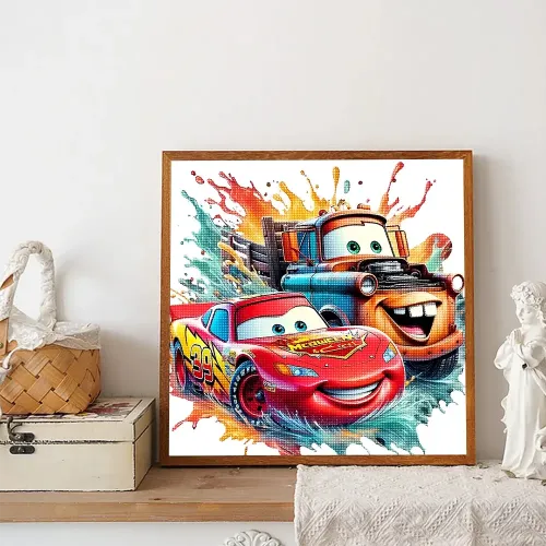 Disney Yarış Maşınları - Sürət və Həyəcan Dolu Diamond Painting Seti