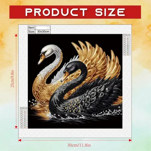 Əlvan və Zərif – Eleqant Swan Temalı 5D Almaz Boyama
