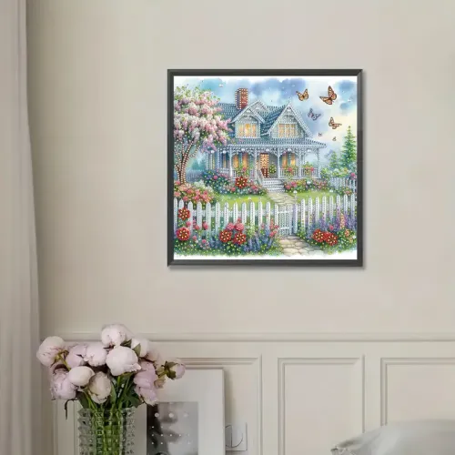 Ev Villa Temalı 5D Almaz Boyama – Ruhlandırıcı və Zərif Sənət Əsəri