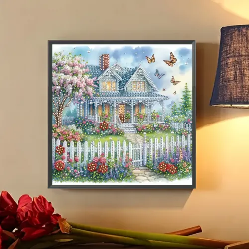 Ev Villa Temalı 5D Almaz Boyama – Ruhlandırıcı və Zərif Sənət Əsəri