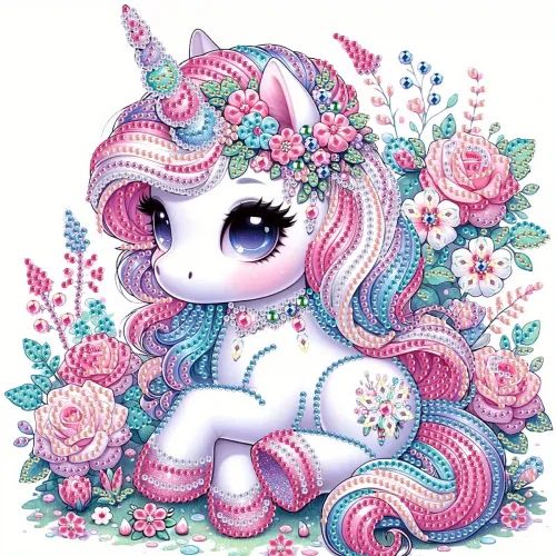 Rəngli Unicorn - Nağılvari Fantaziyanı Kristallarla Canlandırın