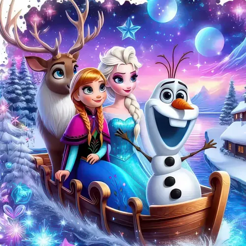 Sehrli Buz Kraliçası - Elsa Almaz Boyama Kiti