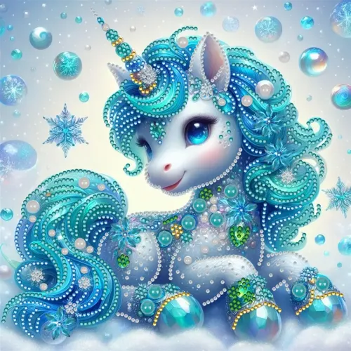 Unicorn Almaz Boyama Seti - Rəngarəng və Parlaq 5D Mozaik Sənəti!